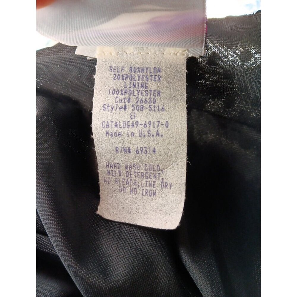 Vtg Granite Women's 8 Black Mirror Sparkle Skirt Knee Length Lined USA Made NWT - Picture 8 of 8